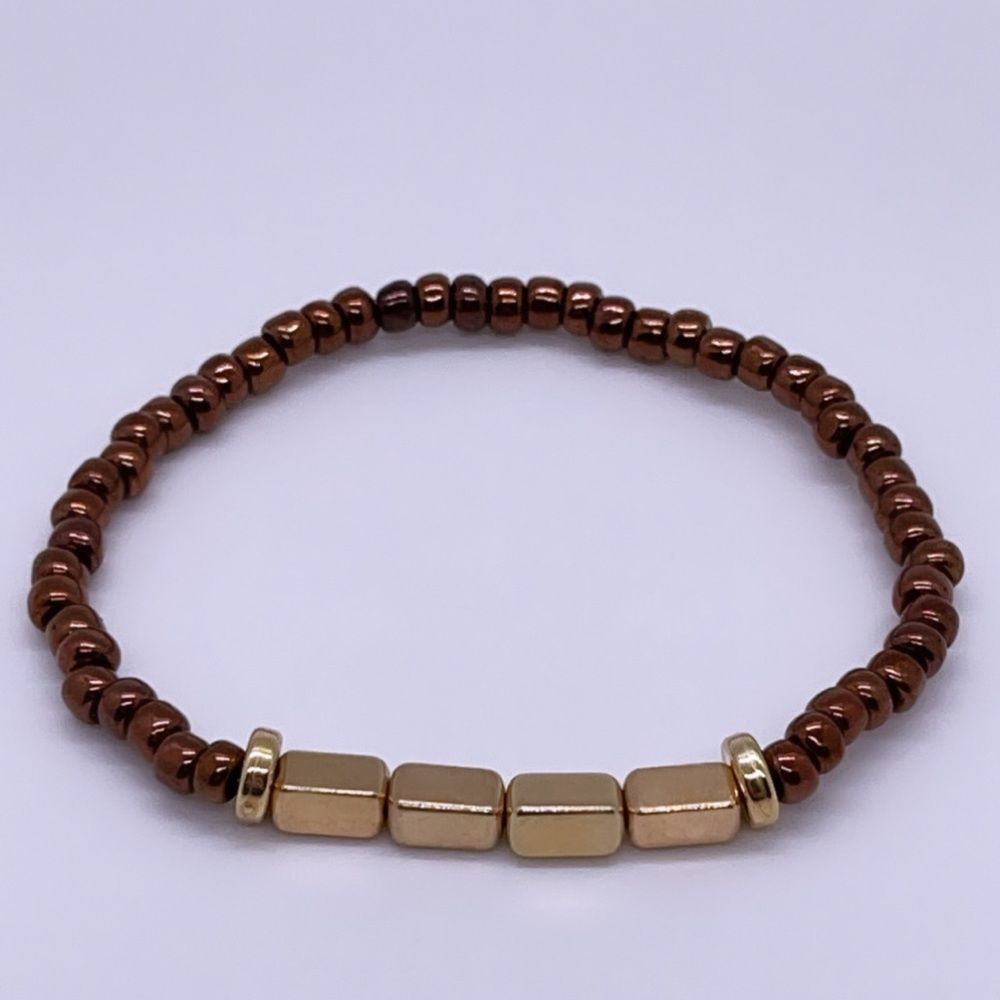 NWT Wool + Pepper Co. Brown & Gold Bracelet
